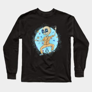 Cute Skeleton Bus Driver - Día De Los Muertos -  Mumbai City- Bus Driver Dancing Long Sleeve T-Shirt